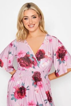YOURS LONDON - Robe Plissée Rose Poudré Floral Longueur Maxi -GrandeTendance Boutique 1d8cb6f1 df91 44 162124 D
