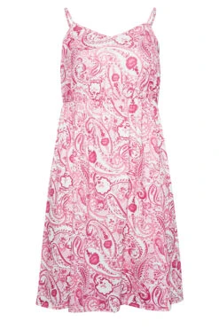 LIMITED COLLECTION - Robe D'été Rose Fines Bretelles Paisley Volanté -GrandeTendance Boutique 1debfa3e 1916 4e 215790 X