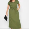YOURS - Robe Verte Kaki Maxi Manches Courtes 1 YOURS - Robe Verte Kaki Maxi Manches Courtes -GrandeTendance Boutique 1e58a19d 97db 45 137313 A
