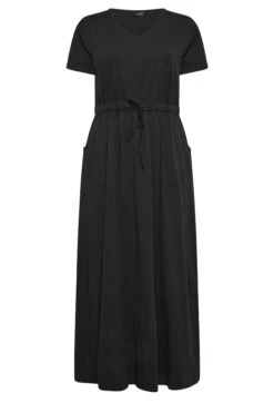 YOURS - Robe Noire Maxi Manches Courtes Design Uni -GrandeTendance Boutique 1e9019fb 69a7 4d 137275 X