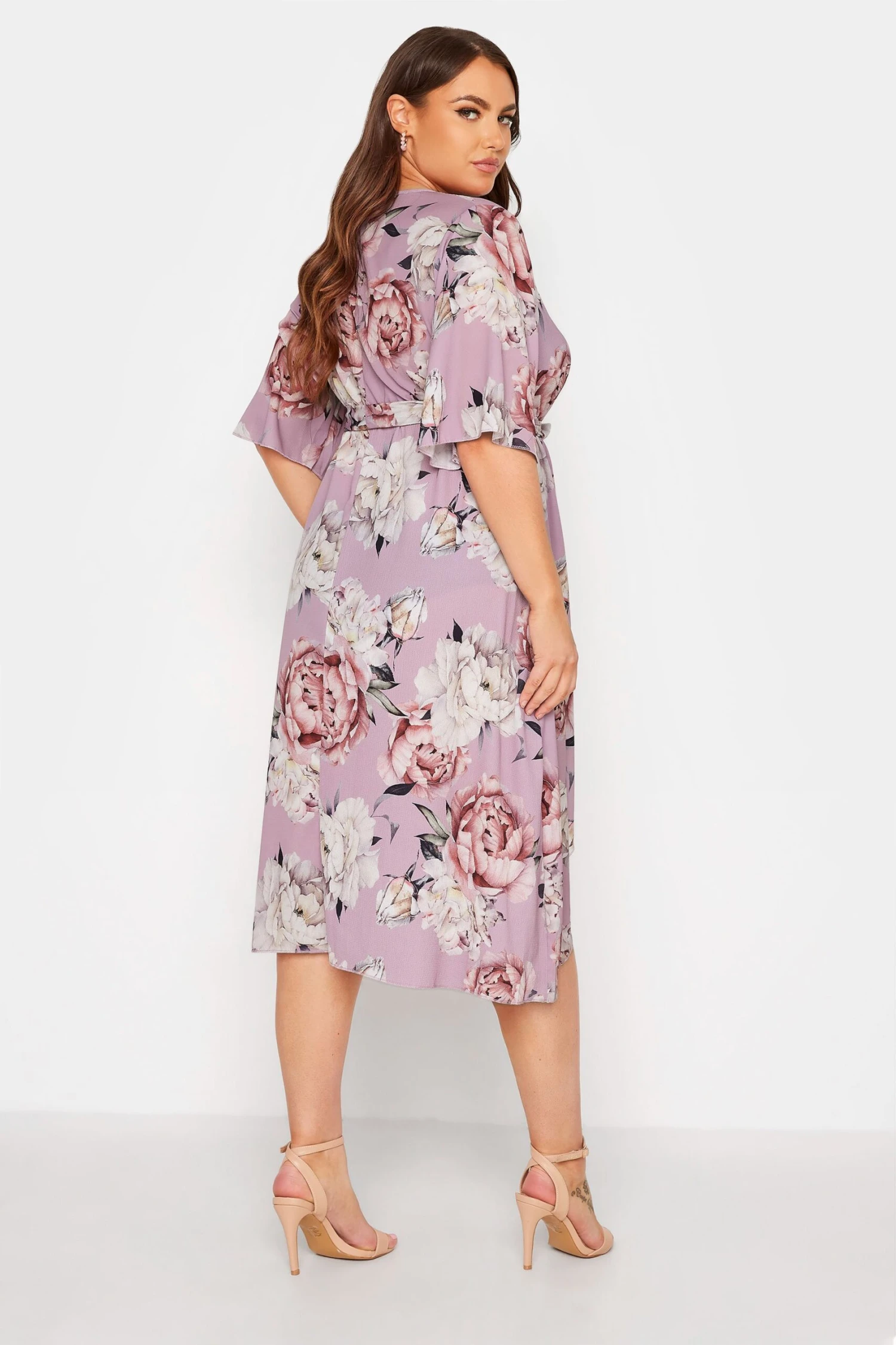 YOURS LONDON - Robe Rose Cache-Coeur Imprimé Floral 5 YOURS LONDON - Robe Rose Cache-Coeur Imprimé Floral – Image 3