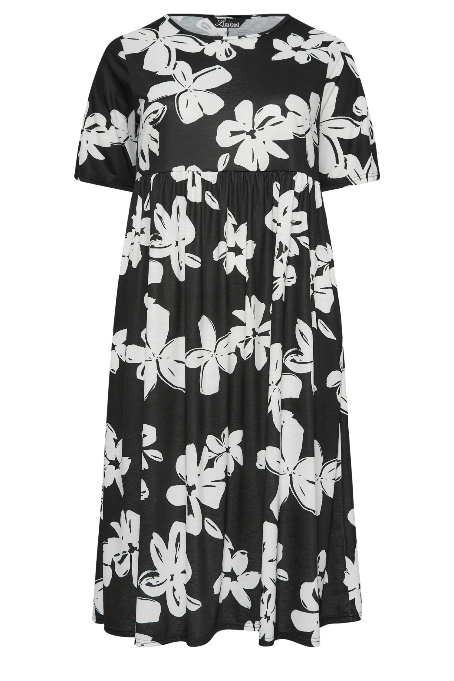 LIMITED COLLECTION - Robe Midi Smocké Noire Floral Blanc 8 LIMITED COLLECTION - Robe Midi Smocké Noire Floral Blanc – Image 6