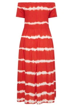 Robe Rouge Tie & Dye Design Bardot -GrandeTendance Boutique 1eda1b93 db72 4b 137344 Y