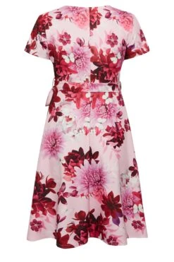 YOURS LONDON - Robe Rose & Rouge Floral Patineuse -GrandeTendance Boutique 1f3532f2 7231 4f 162127 Y