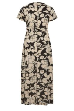 YOURS - Robe Maxi Noire & Beige Floral Cache-Coeur -GrandeTendance Boutique 1f720490 f48b 4d 137435 Y