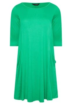 YOURS - Robe Verte Fluide Drâpée à Poches -GrandeTendance Boutique 1f91ba2b 92f4 4a 301912 X