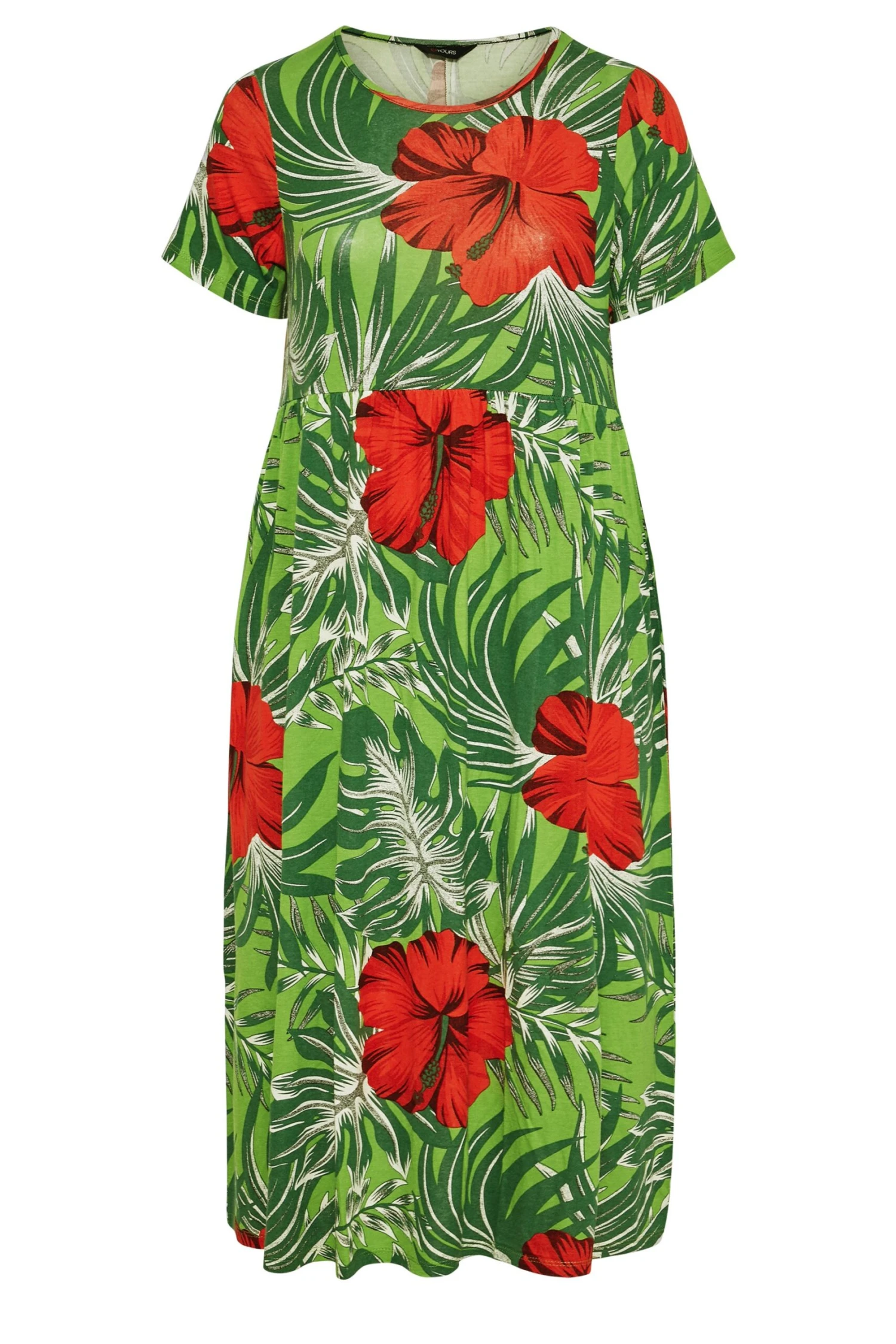 Robe Verte & Rouge Tropical Manches Courtes à Poches 8 Robe Verte & Rouge Tropical Manches Courtes à Poches – Image 6