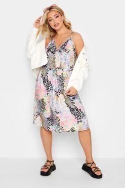 LIMITED COLLECTION - Robe Rose Pastel & Noire Animal