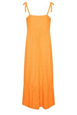 YOURS - Robe Maxi Orange Broderie Anglaise Volantée -GrandeTendance Boutique 1fee2a37 ada6 4b 137536 Y