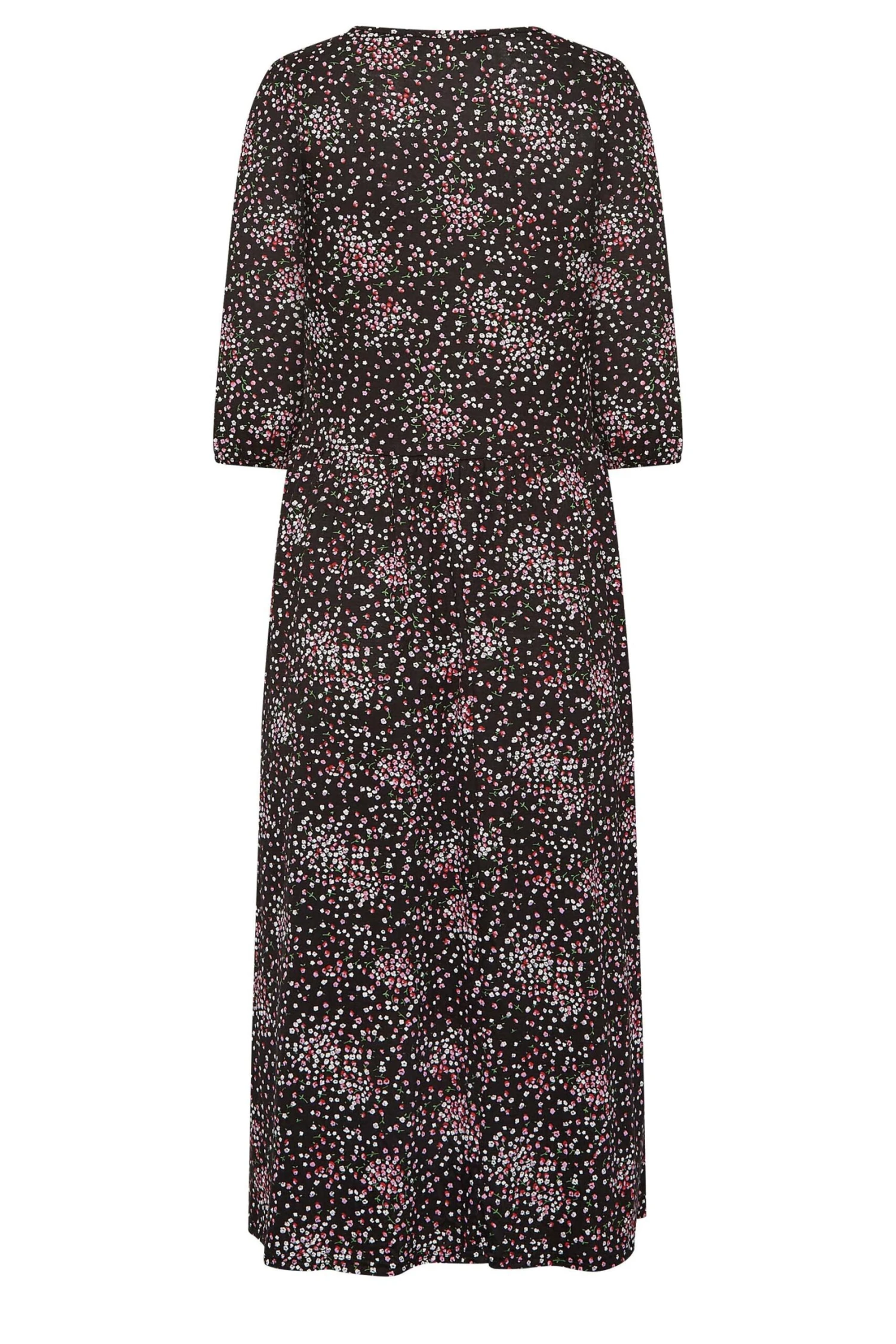 YOURS PETITE - Robe Midaxi Noire Floral Rose En Jersey 4 YOURS PETITE - Robe Midaxi Noire Floral Rose En Jersey – Image 2