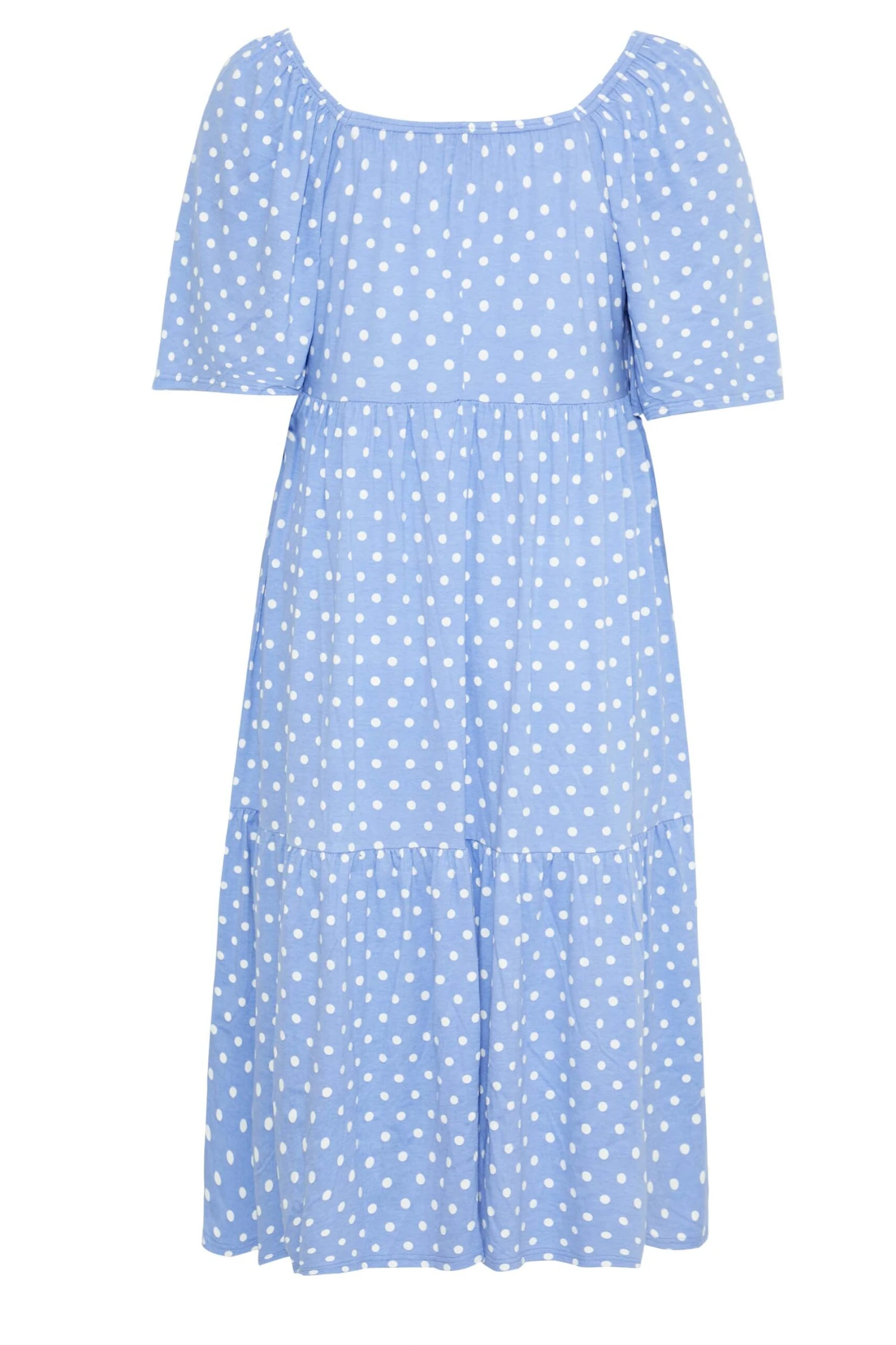 Robe Bleue Midaxi Design à Pois Manches Courtes 9 Robe Bleue Midaxi Design à Pois Manches Courtes – Image 7