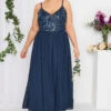 LUXE - Robe Bleue Marine Maxi Fines Bretelles à Sequins -GrandeTendance Boutique 218cc95e 796f 40 161995 A