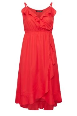 LIMITED COLLECTION - Robe Rouge Midi Fines Bretelles Coupe Volanté -GrandeTendance Boutique 22e8d4cc c0d8 45 215534 X