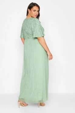 LUXE - Robe Verte Pastel Empiècement Sequin & Tulle -GrandeTendance Boutique 22e9d982 52c2 4d 161155 D