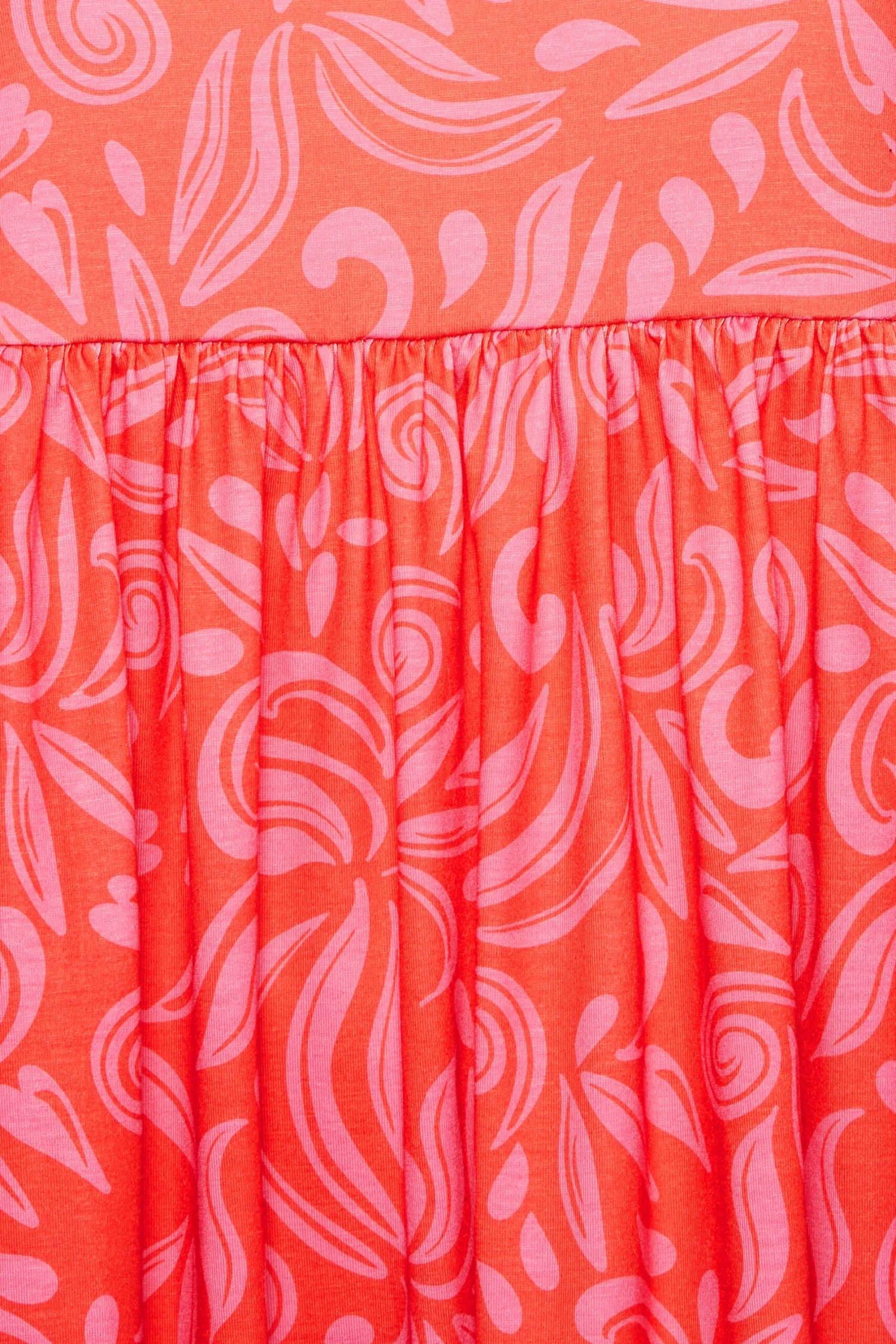 YOURS - Robe Rose Imprimé Abstrait Smocké Manches Courtes 6 YOURS - Robe Rose Imprimé Abstrait Smocké Manches Courtes – Image 4