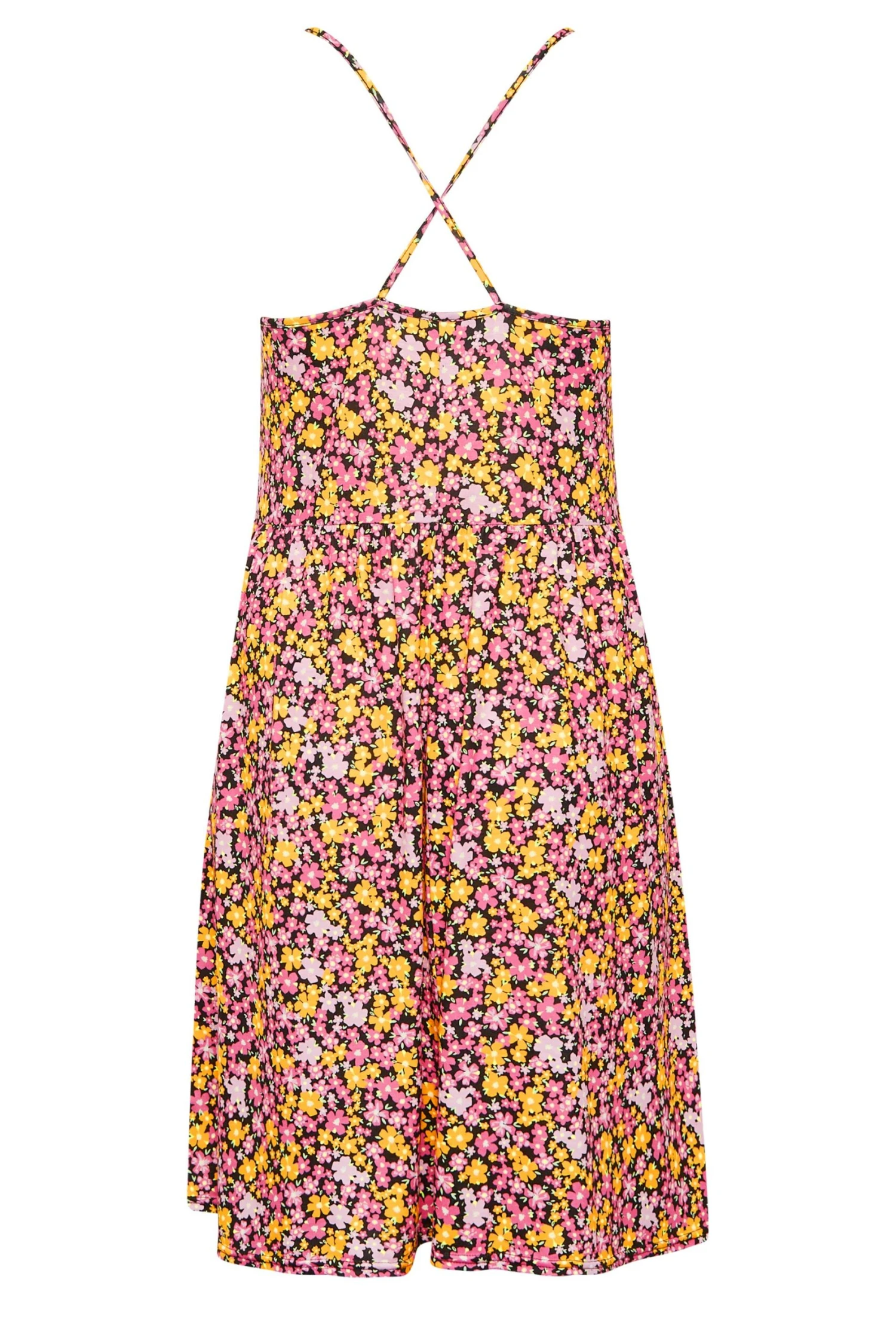 LIMITED COLLECTION - Robe Midi Rose & Jaune Floral 9 LIMITED COLLECTION - Robe Midi Rose & Jaune Floral – Image 7