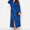 YOURS LONDON - Robe Maxi Bleue Animal Plissée