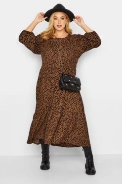 Robe Marron & Noire Longueur Maxi Animal En Volanté -GrandeTendance Boutique 241104ec be0e 42 301549 A