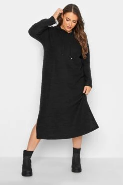 Robe-Pull Noire à Capuche Toucher Doux -GrandeTendance Boutique 24e85ac0 60a0 4b 301554 A