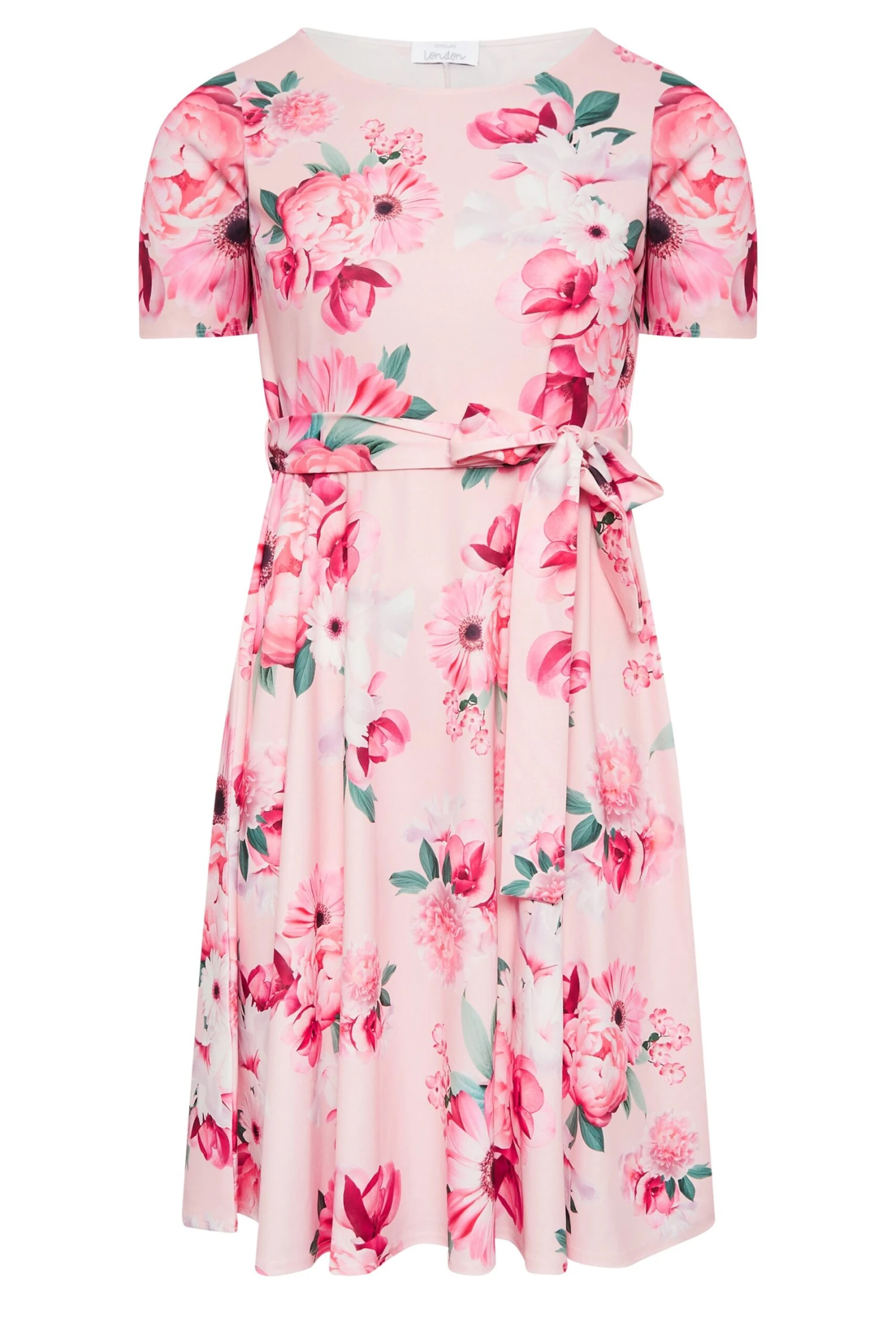 YOURS LONDON - Robe Rose Floral Smocké Volantée 8 YOURS LONDON - Robe Rose Floral Smocké Volantée – Image 6