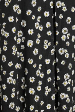 LIMITED COLLECTION - Robe Noire Pâquerettes Maxi Plissée Manches Courtes -GrandeTendance Boutique 26178849 ccd7 44 214475 Z