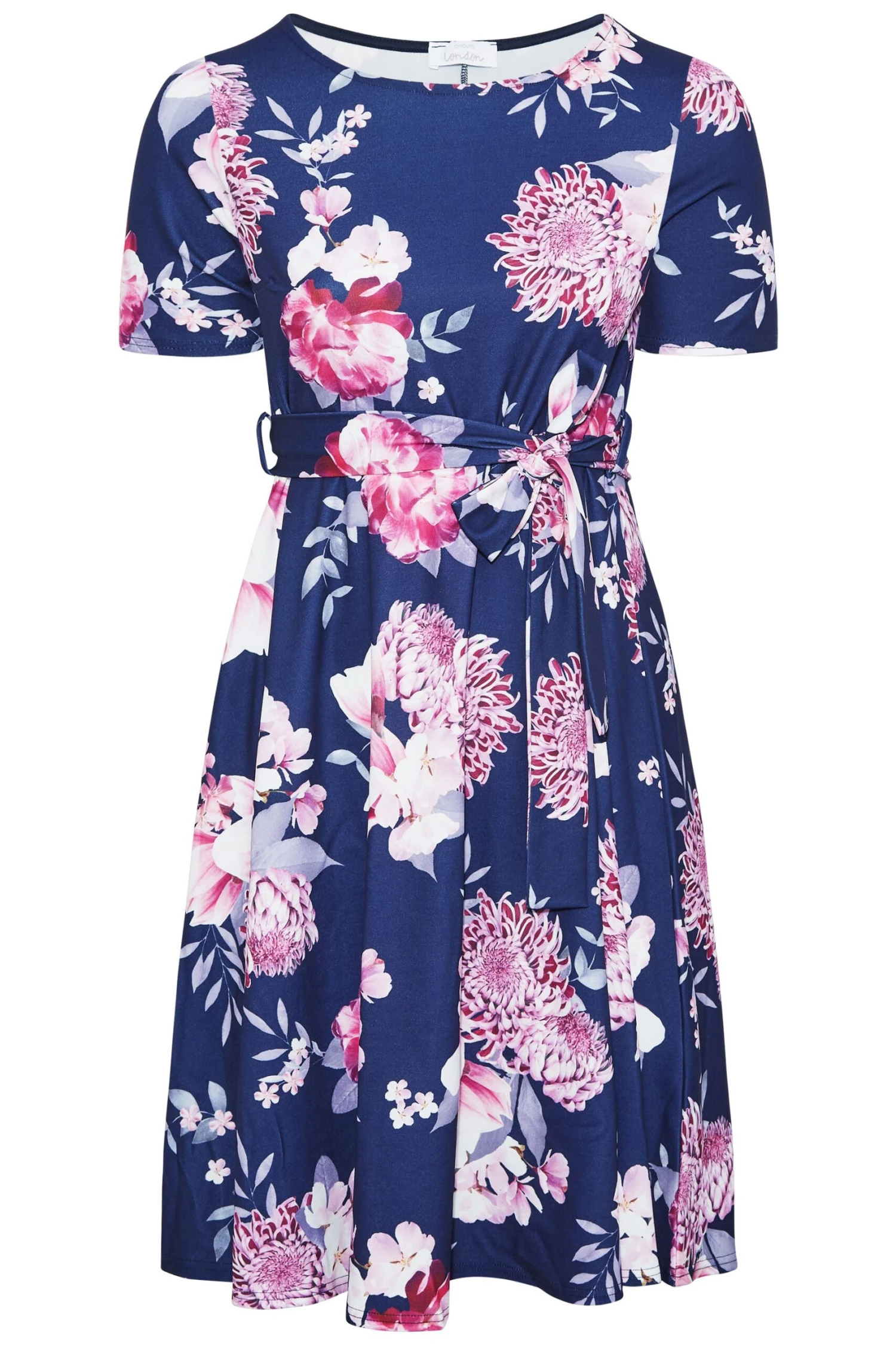 YOURS LONDON - Robe Midi Bleu Marine Floral Rose 8 YOURS LONDON - Robe Midi Bleu Marine Floral Rose – Image 6