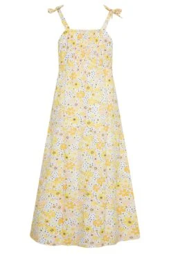 LIMITED COLLECTION - Robe Jaune Maxi Floral à Noeuds -GrandeTendance Boutique 27b0899b e490 4c 214490 Y