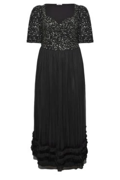 LUXE - Robe Noire Maxi Encolure Coeur à Sequins -GrandeTendance Boutique 27f796a2 08b8 42 161991 X