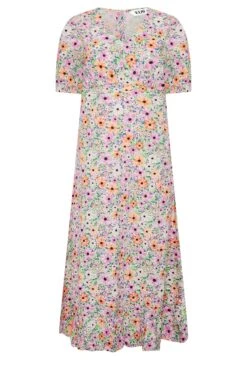 YOURS PETITE - Robe Maxi Floral Rose & Orange Manches Courtes -GrandeTendance Boutique 28d74efe 064c 4f 174568 X