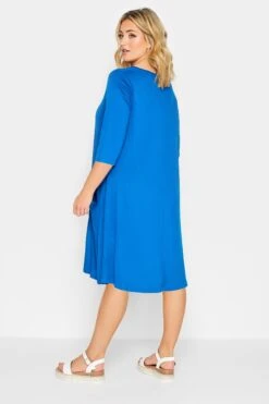 YOURS - Robe Bleue Roi Fluide Drâpée à Poches -GrandeTendance Boutique 290c8cad 845a 4a 301911 C