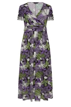 YOURS - Robe Maxi Cache-Coeur Violette & Verte Imprimé Feuilles 14 YOURS - Robe Maxi Cache-Coeur Violette & Verte Imprimé Feuilles -GrandeTendance Boutique 294799d0 e738 4c 301609 X