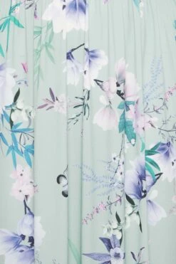 YOURS LONDON - Robe Plissée Verte Eau Floral Longueur Maxi -GrandeTendance Boutique 297c7586 b2a2 4f 162126 Z