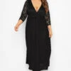 YOURS LONDON - Robe Noire Maxi Cache-Coeur Manches Dentelle -GrandeTendance Boutique 299cce52 9c5d 44 161907 C