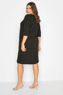Robe Noire Paillettée Drâpée à Poches -GrandeTendance Boutique 2a238f9a b486 45 174206 C