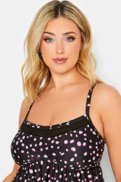 YOURS - Robe De Bain Noire à Pois Volantée -GrandeTendance Boutique 2b150748 a730 43 150305 D