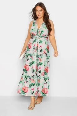 YOURS LONDON - Robe Verte Floral Maxi à Noeud -GrandeTendance Boutique 2b464a95 1ece 4f 162141 B