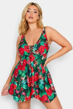 YOURS - Robe De Bain Verte & Rouge Tropical