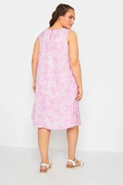 YOURS - Robe Rose Clair Volanté Coupe Droite Tie & Dye -GrandeTendance Boutique 2c2dbd55 3c2e 44 137447 C