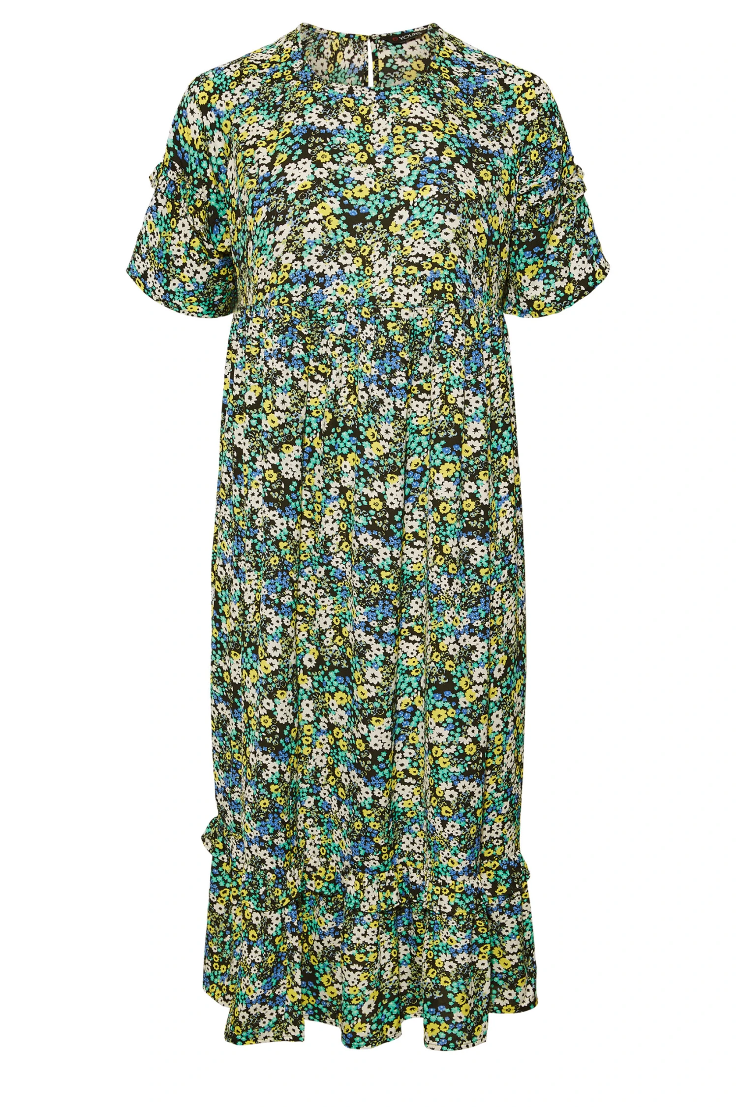 Robe Verte Multi-Floral Volanté En Maxi 8 Robe Verte Multi-Floral Volanté En Maxi – Image 6