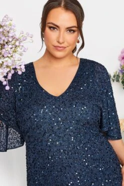 LUXE - Robe Bleue Marine Maxi Empiècement Sequins -GrandeTendance Boutique 2cea10d3 715f 4e 161993 D