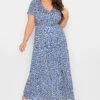 YOURS - Robe Maxi Bleue Floral Blanc Cache-Coeur 2 YOURS - Robe Maxi Bleue Floral Blanc Cache-Coeur -GrandeTendance Boutique 2cf3f294 1914 4f 301995 A