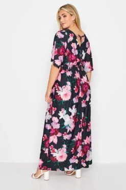 YOURS LONDON - Robe Plissée Bleue Marine Floral Longueur Maxi -GrandeTendance Boutique 2e57a1ad ccda 41 162125 D