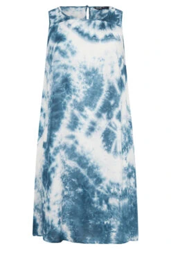YOURS - Robe Bleue Foncé Volanté Coupe Droite Tie & Dye -GrandeTendance Boutique 2effe2fe 3b86 49 137449 X
