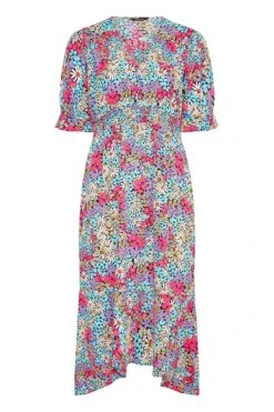 Robe Rose & Violette Midaxi Floral Manches Courtes -GrandeTendance Boutique 2fa337aa 480a 44 214367 F