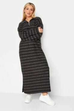 YOURS LUXURY - Robe-Pull Maxi Grise & Noire à Rayures 11 YOURS LUXURY - Robe-Pull Maxi Grise & Noire à Rayures -GrandeTendance Boutique 2fe04cf9 f48b 45 301482 B