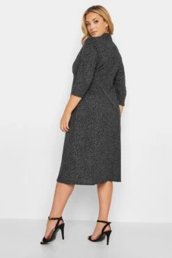 YOURS - Robe Noire Midi Boutonnée Léopard -GrandeTendance Boutique 30510aa3 c130 4a 174165 C