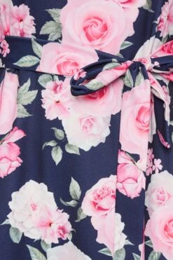 YOURS LONDON - Robe Bleue Marine Floral Rose Manches Bouffantes -GrandeTendance Boutique 3146c31c 7450 4e 162204 Z