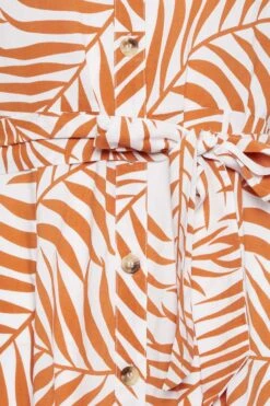 YOURS PETITE - Robe Midi Blanche & Orange Feuilles -GrandeTendance Boutique 3190091e be2d 4c 174477 Z