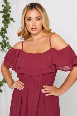 YOURS LONDON - Robe Rose Foncée Bardot Volanté Mousseline Demoiselle D'Honneur 11 YOURS LONDON - Robe Rose Foncée Bardot Volanté Mousseline Demoiselle D'Honneur -GrandeTendance Boutique 31c489dc edba 47 161881 C