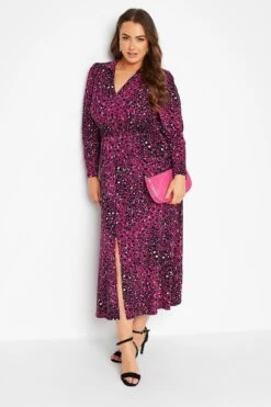 YOURS LONDON - Robe Maxi Plissée Rose Fushia Animal -GrandeTendance Boutique 325e099e 9099 46 161940 B